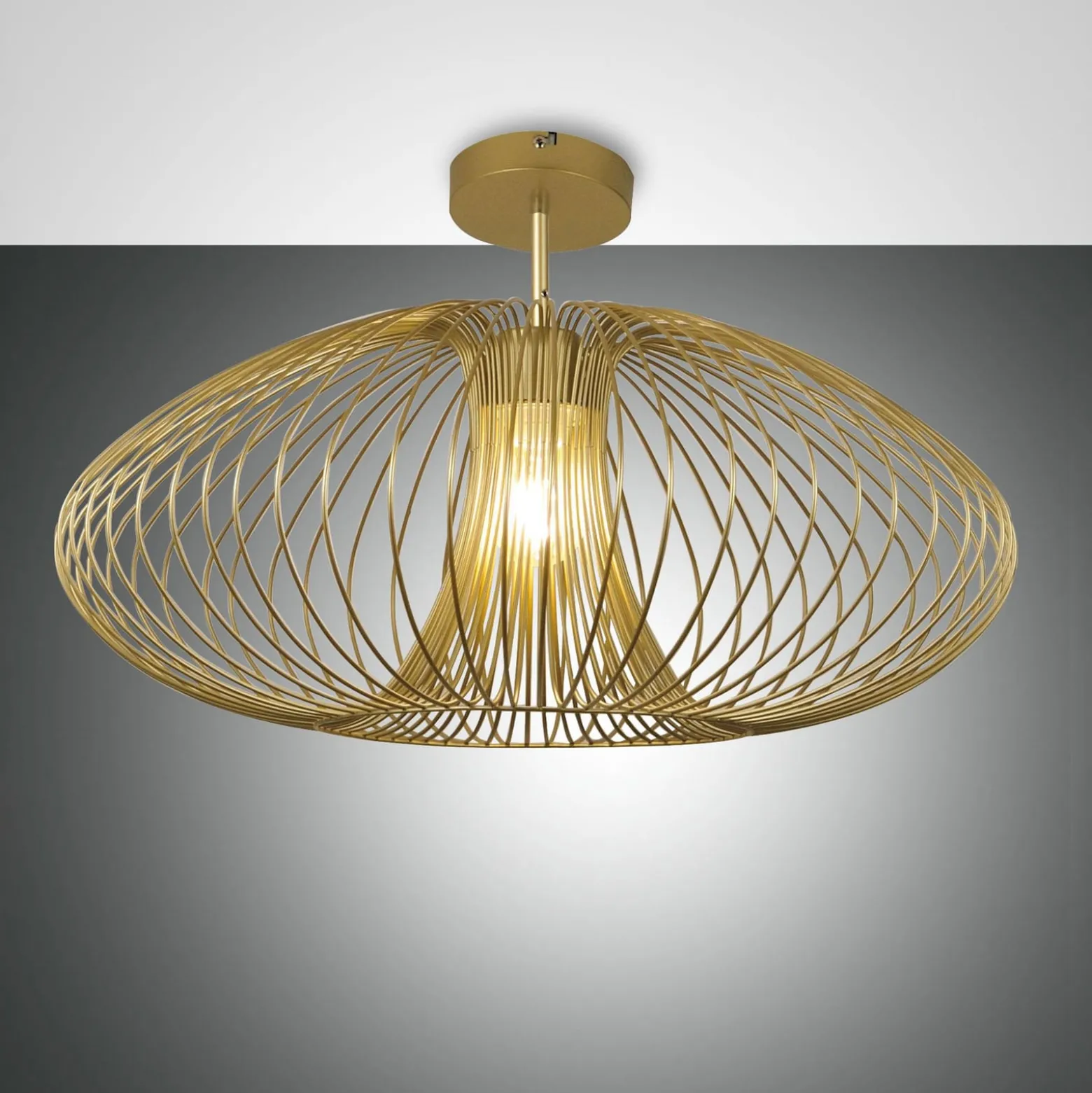 Deckenleuchte Fassa, gold edelmatt, Ø 60 cm, Metall