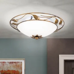 Deckenleuchte Fleur, gold antik, Ø 40cm