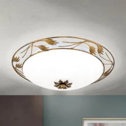 Deckenleuchte Fleur, gold antik, Ø 50cm