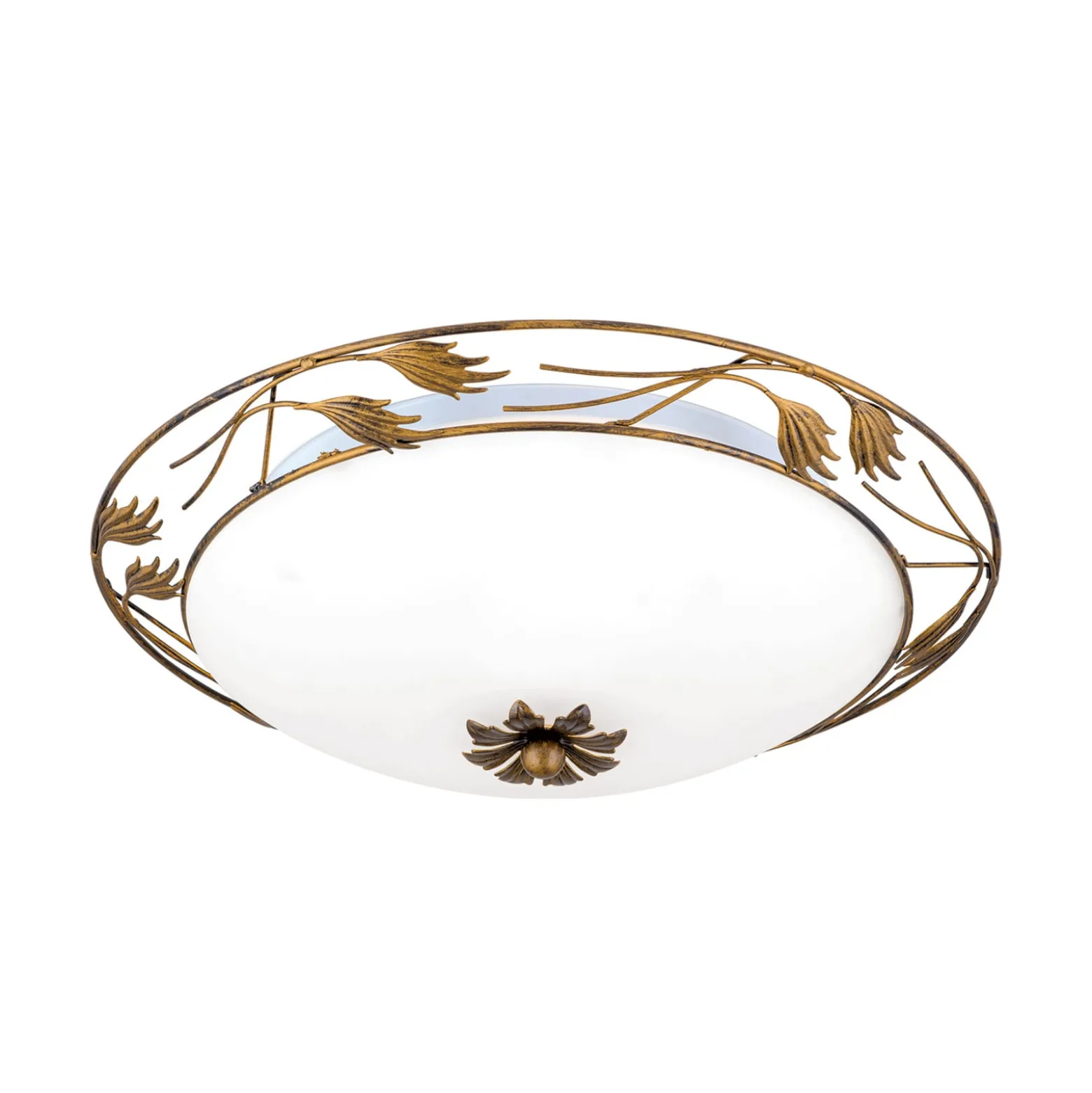 Deckenleuchte Fleur, gold antik, Ø 50cm