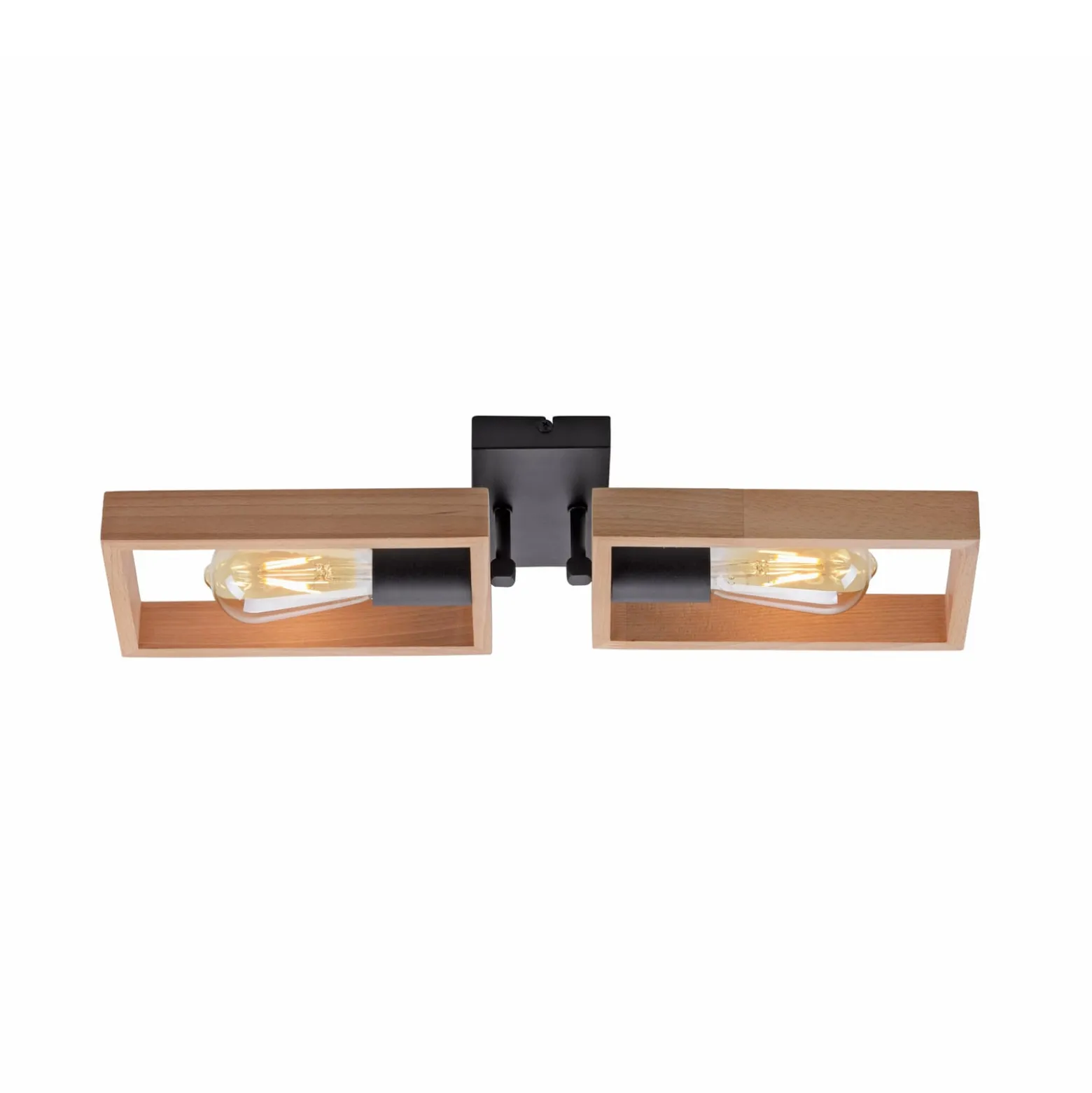Deckenleuchte Frame aus Holz, zweiflammig