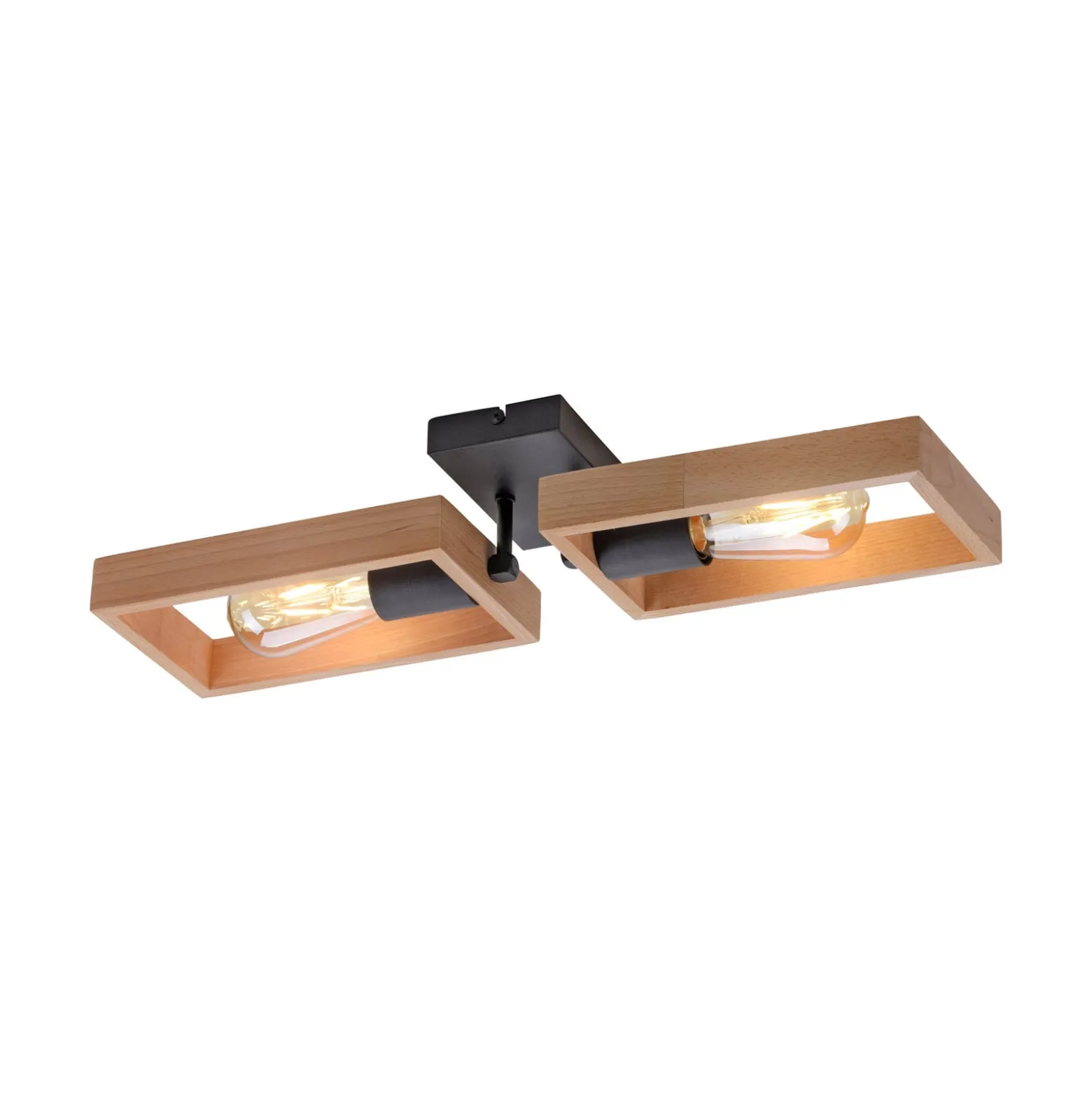 Deckenleuchte Frame aus Holz, zweiflammig