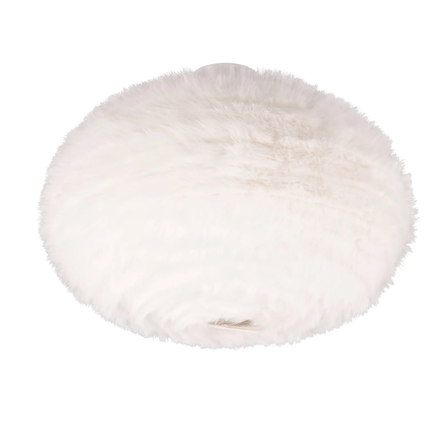 Deckenleuchte Furry, Ø 50 cm, sandfarben, Synthetik-Plüsch