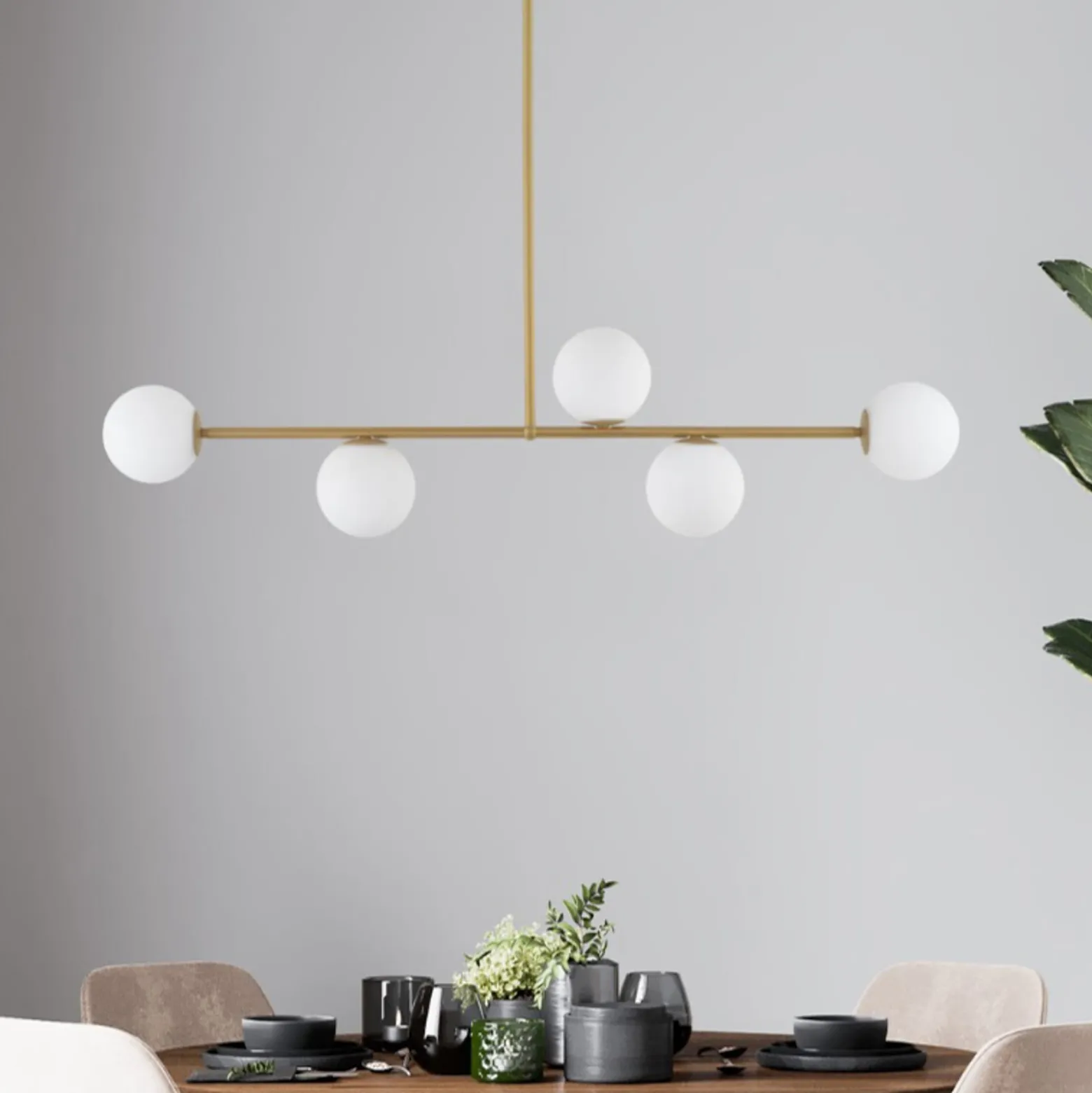 Deckenleuchte Gama, 5-flammig, gold