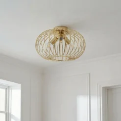 Deckenleuchte Globe, goldfarben, Ø 51 cm, 3-flammig, E27