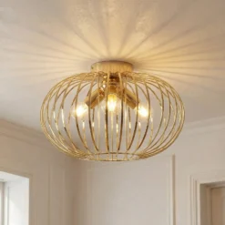 Deckenleuchte Globe, goldfarben, Ø 51 cm, 3-flammig, E27
