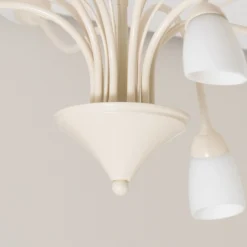 Deckenleuchte Gloriosa, Glas, creme, 10-flammig