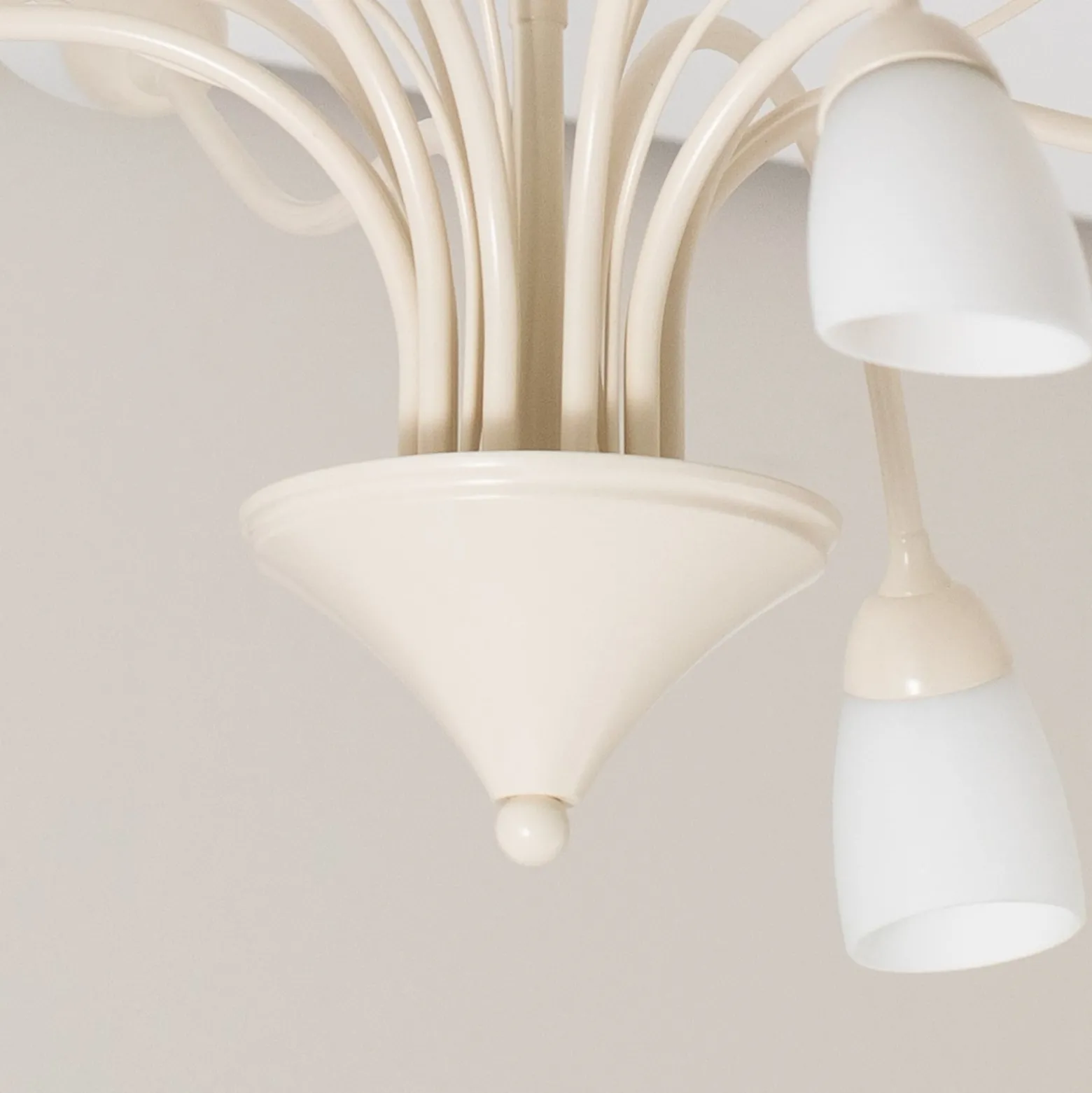 Deckenleuchte Gloriosa, Glas, creme, 10-flammig