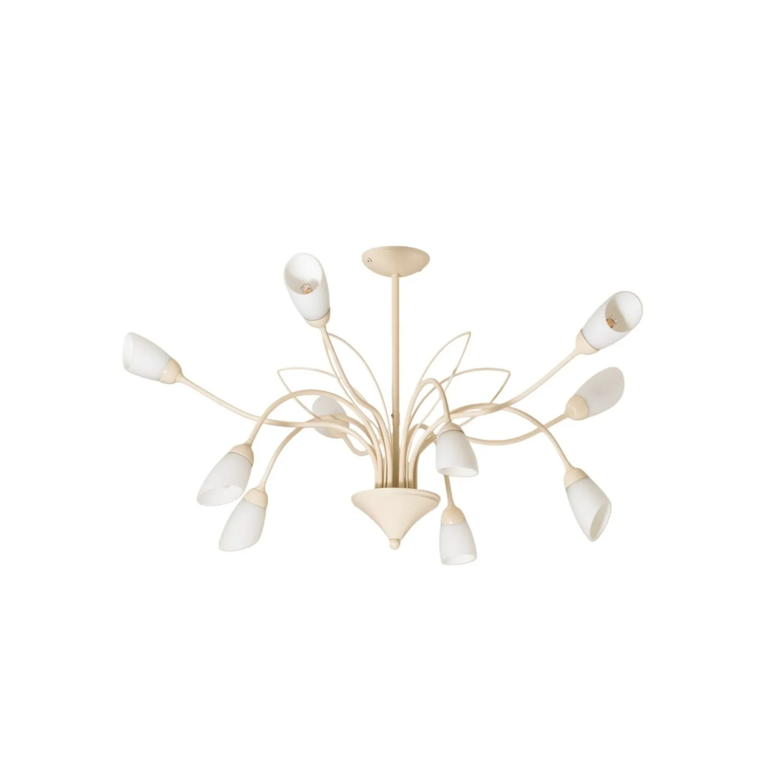 Deckenleuchte Gloriosa, Glas, creme, 10-flammig