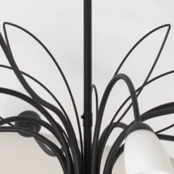 Deckenleuchte Gloriosa, Glas, schwarz, 10-flammig
