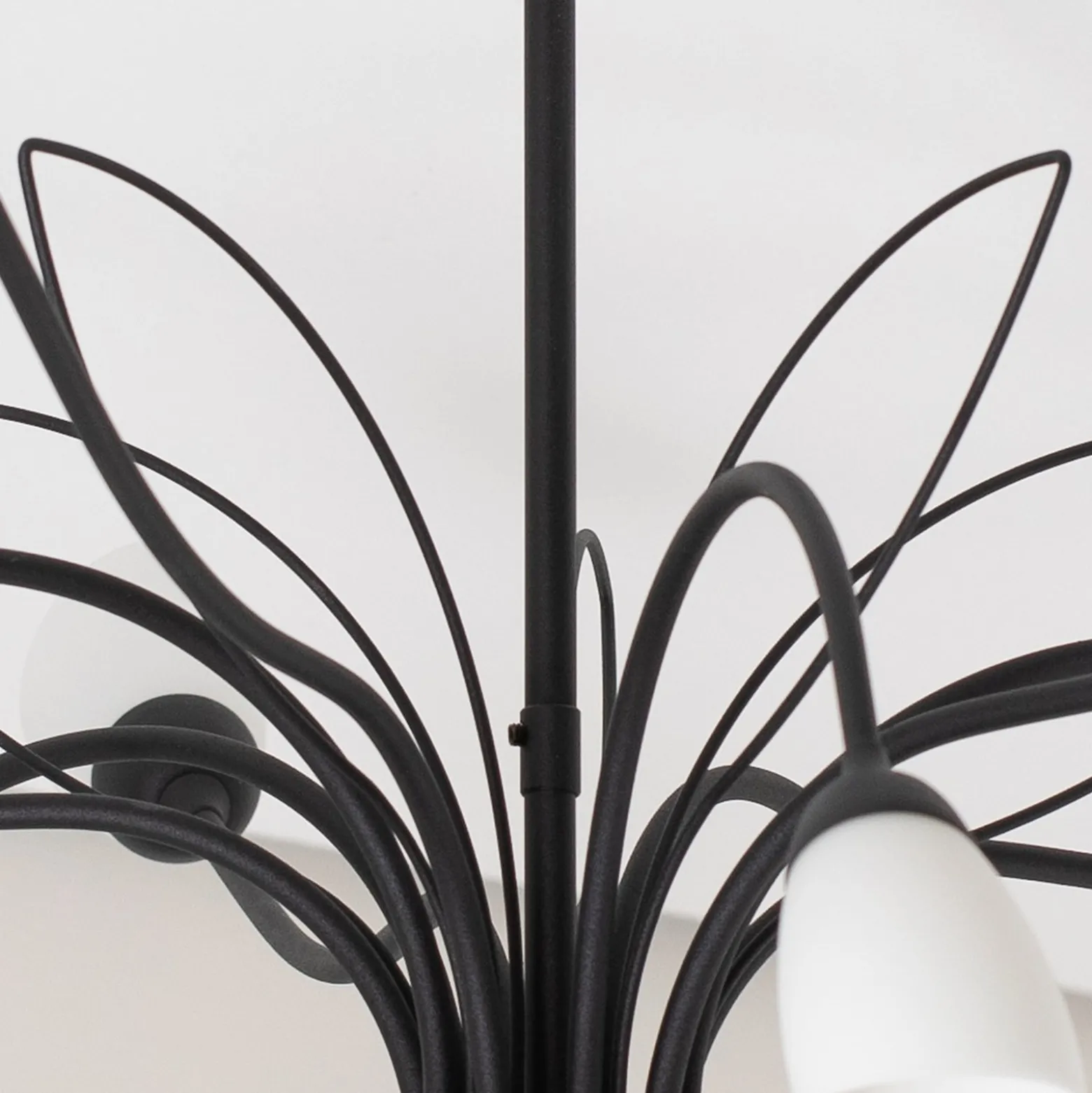 Deckenleuchte Gloriosa, Glas, schwarz, 10-flammig