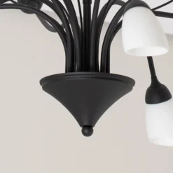 Deckenleuchte Gloriosa, Glas, schwarz, 10-flammig