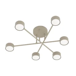 Deckenleuchte HALO, beige, Ø 60 cm, 6-flg., Metall, GX53