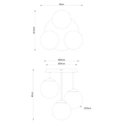 Deckenleuchte Harmon, beige/weiß, Glas, Ø 34 cm, E14