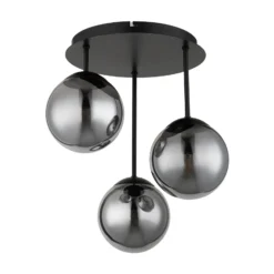 Deckenleuchte Harmon, schwarz/rauch, Glas, Ø 33 cm, E14