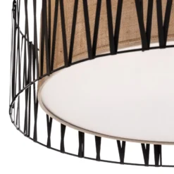 Deckenleuchte Harmony, schwarz, Jute natur, Ø 72 cm