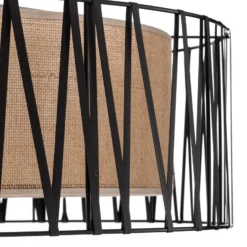 Deckenleuchte Harmony, schwarz, Jute natur, Ø 72 cm