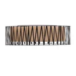 Deckenleuchte Harmony, schwarz, Jute natur, Ø 72 cm