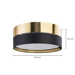 Deckenleuchte Hilton, schwarz/gold, Ø 45cm