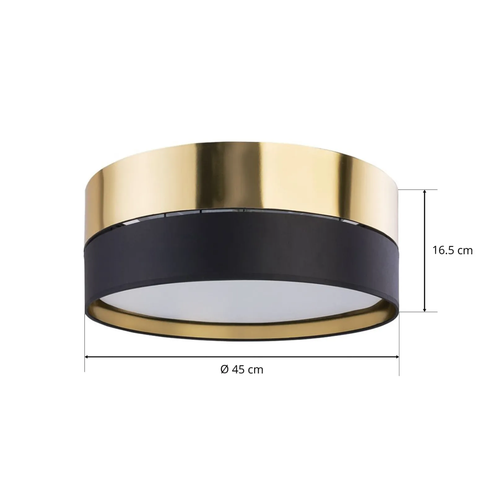 Deckenleuchte Hilton, schwarz/gold, Ø 45cm