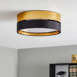Deckenleuchte Hilton, schwarz/gold, Ø 45cm