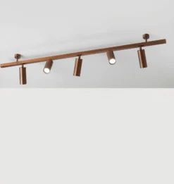 Deckenleuchte 7534, holz brüniert, 5-flammig, GU10