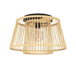 Deckenleuchte Hykeham, Ø 38 cm, natur, Bambus