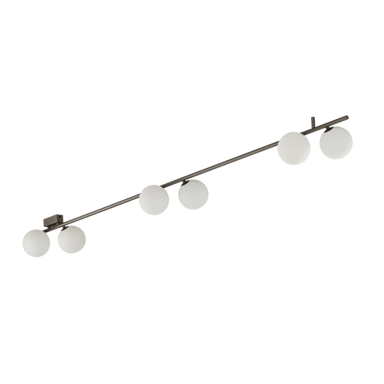 Deckenleuchte Imelo, braun, 6-flammig, Glas, Länge 200 cm