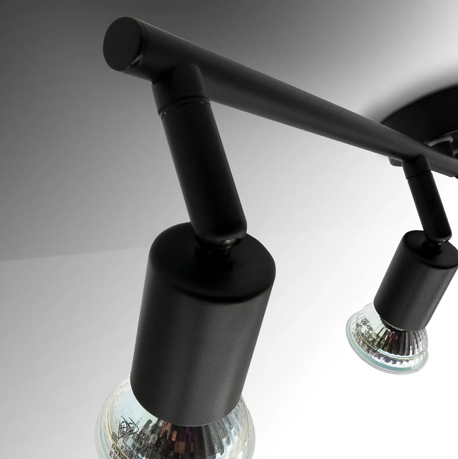 Deckenleuchte Jade, schwarz, 4-flammig, GU10 LED, 3.000 K