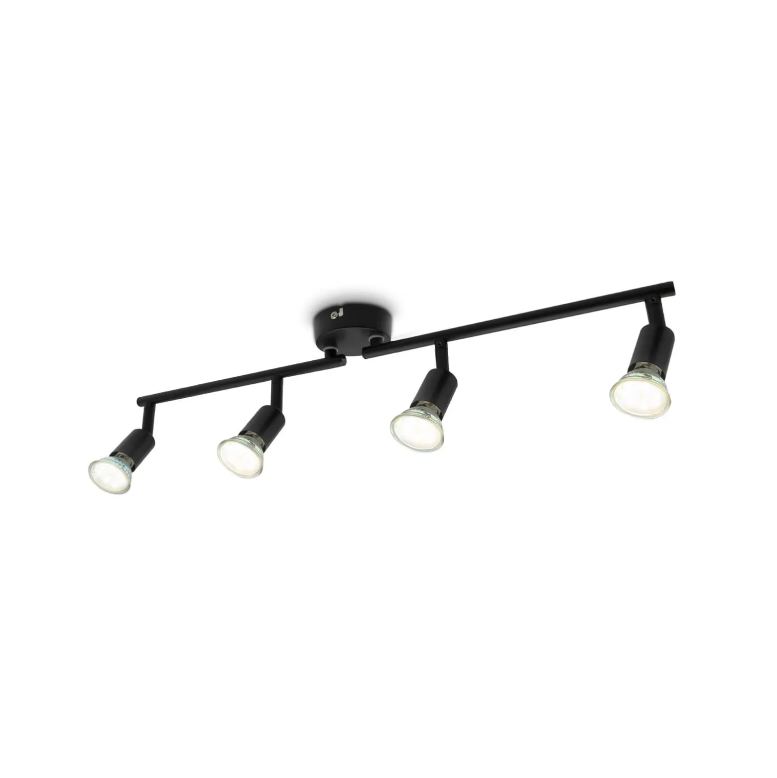 Deckenleuchte Jade, schwarz, 4-flammig, GU10 LED, 3.000 K