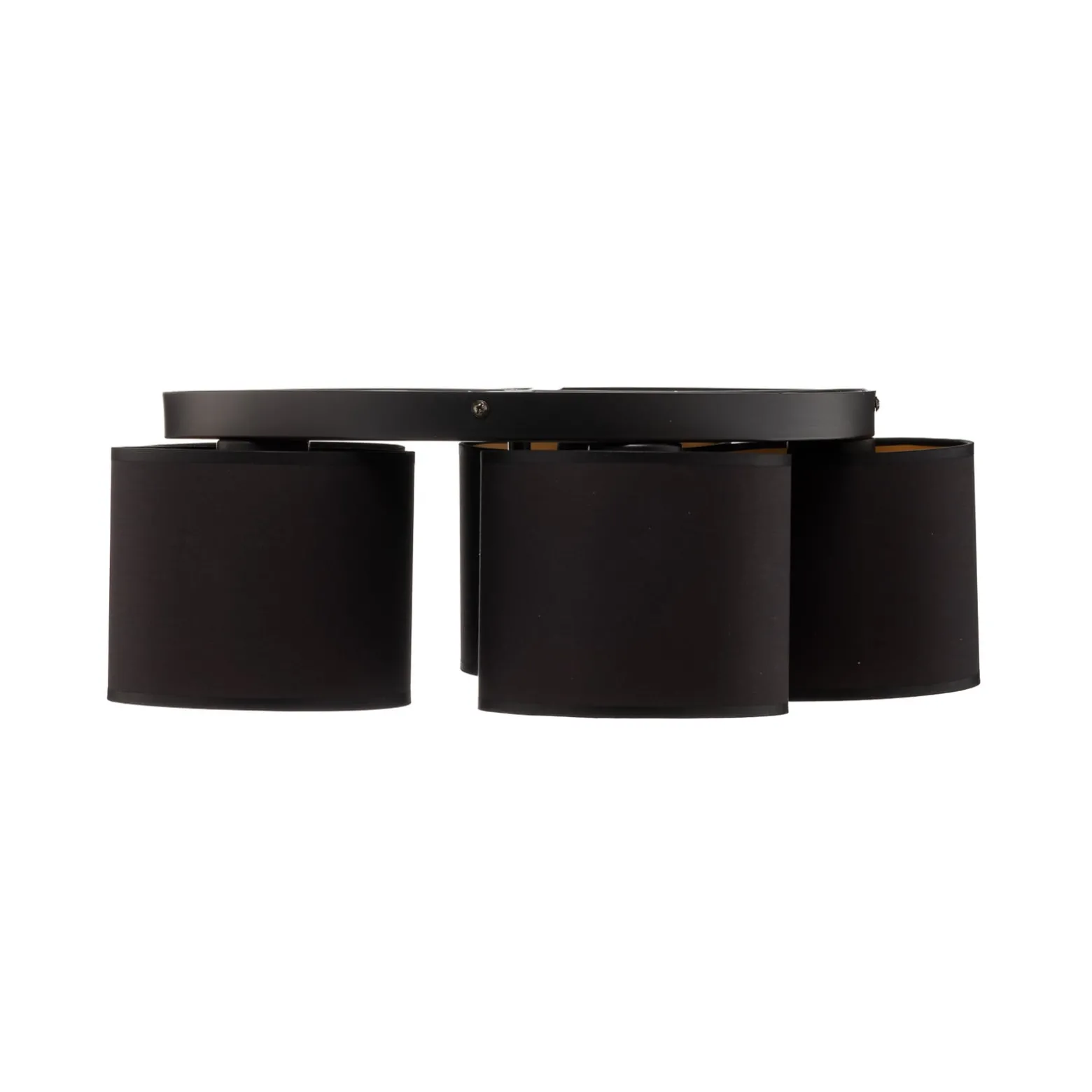 Deckenleuchte Jovin mit fünf Schirmen schwarz/gold