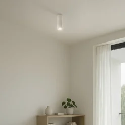 Deckenleuchte Karbon, beige, Höhe 20 cm, Aluminium