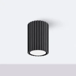 Deckenleuchte Karbon, schwarz, Höhe 10 cm, Aluminium