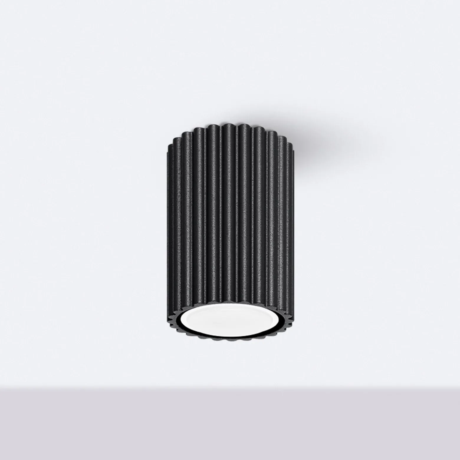 Deckenleuchte Karbon, schwarz, Höhe 10 cm, Aluminium
