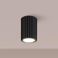 Deckenleuchte Karbon, schwarz, Höhe 10 cm, Aluminium