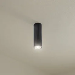 Deckenleuchte Karbon, schwarz, Höhe 20 cm, Aluminium