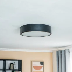 Deckenleuchte Kimban aus Metall, Ø 36 cm, schwarz