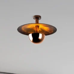 Deckenleuchte Kurt 13355, kupferfarben, Metall, Ø 48 cm