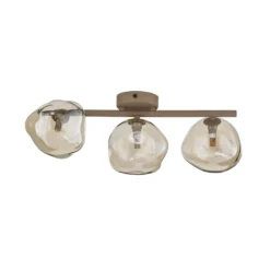 Deckenleuchte Lava, 3-flammig, 50 cm lang, sand/cognac, G9