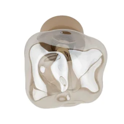 Deckenleuchte Lava, sand/cognac, Glas, Ø 15 cm, G9