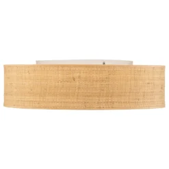 Deckenleuchte Leano, holz hell, Rattan, Ø 50 cm