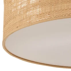 Deckenleuchte Leano, holz hell, Rattan, Ø 50 cm