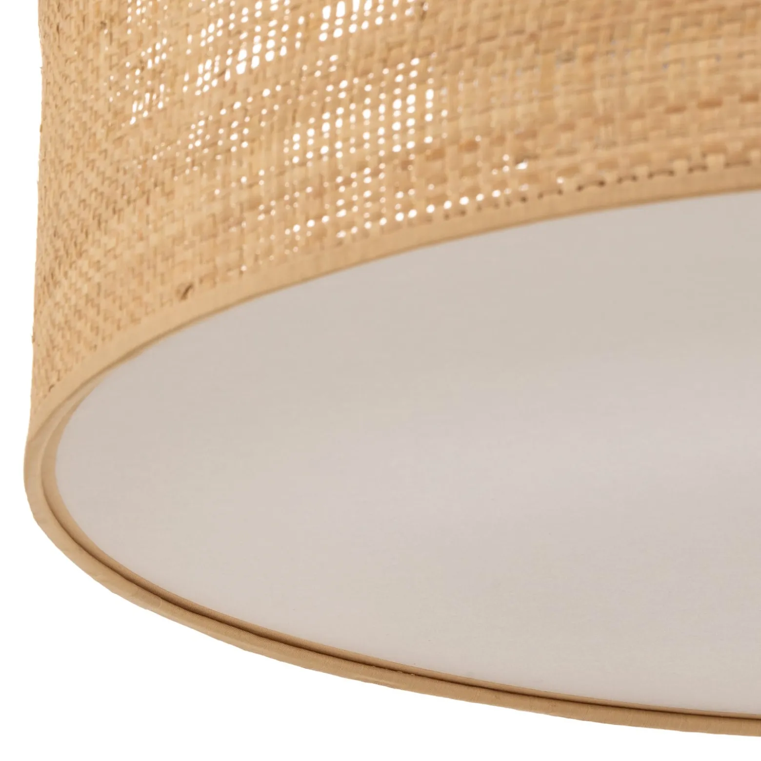 Deckenleuchte Leano, holz hell, Rattan, Ø 50 cm