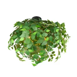 Deckenleuchte Leavy, schwarz/grün, Ø 70 cm, E14, 3-flammig