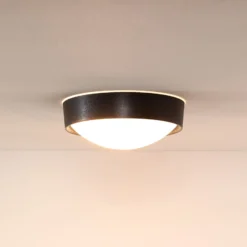 Deckenleuchte Lex, rund, Ø 25 cm, schwarz