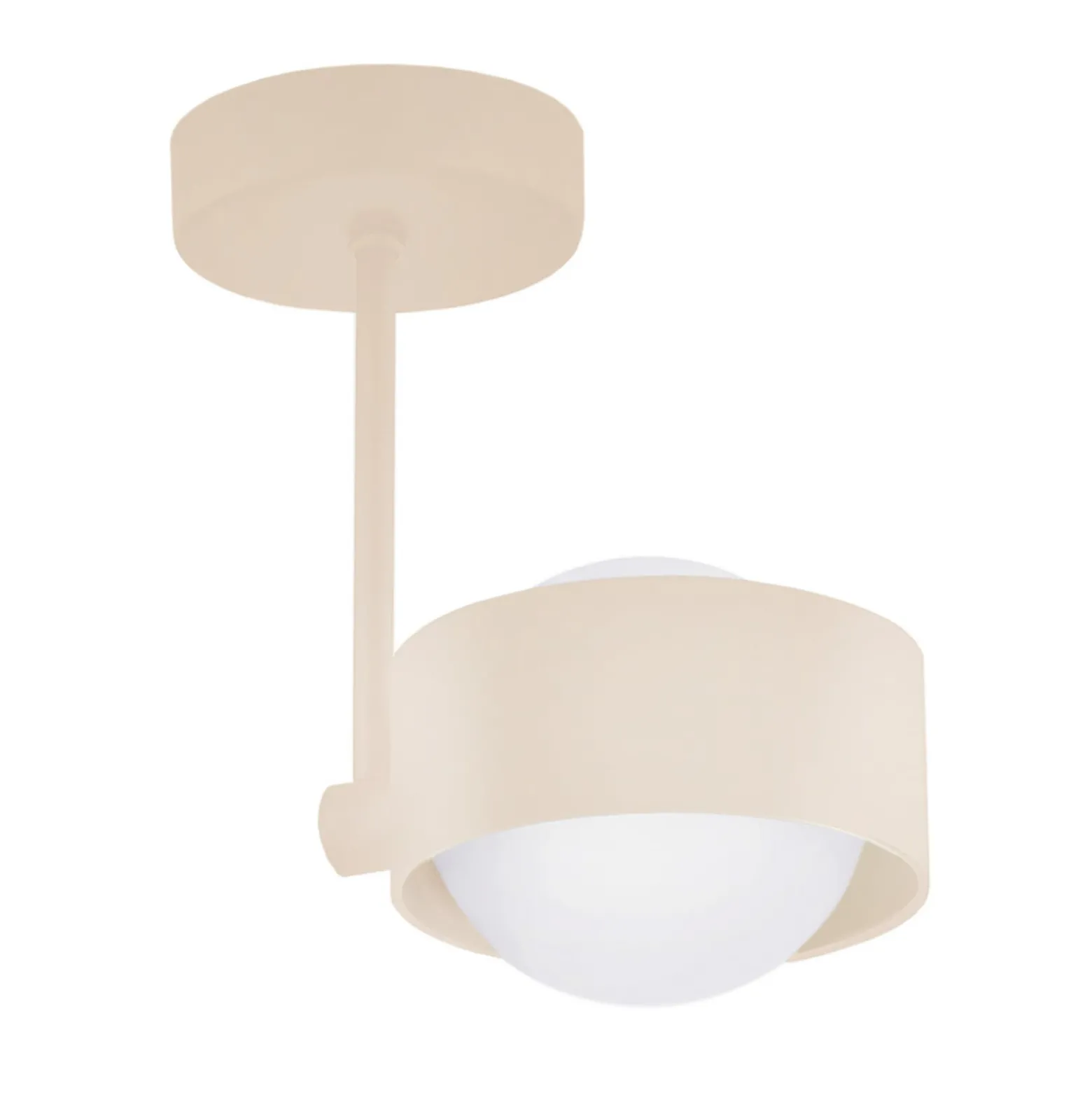 Deckenleuchte Mado, beige, 1-flammig, Höhe 21 cm, Stahl/Glas