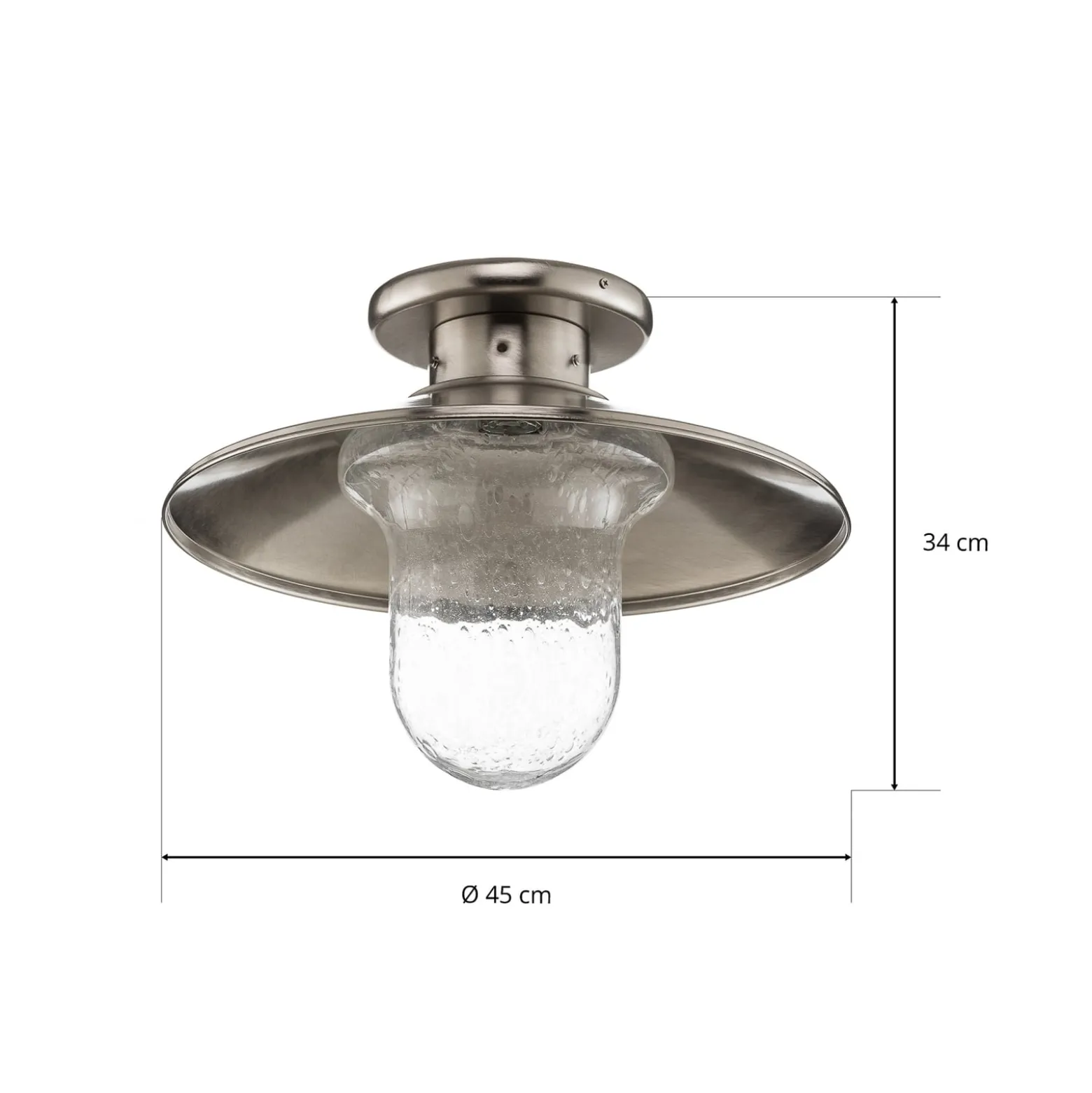 Deckenleuchte Maestrale mit klarem Glasschirm