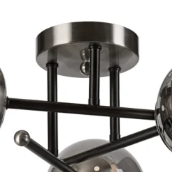 Deckenleuchte Malena, Ø 19 cm, rauchgrau, Glas/Metall 3-flg.