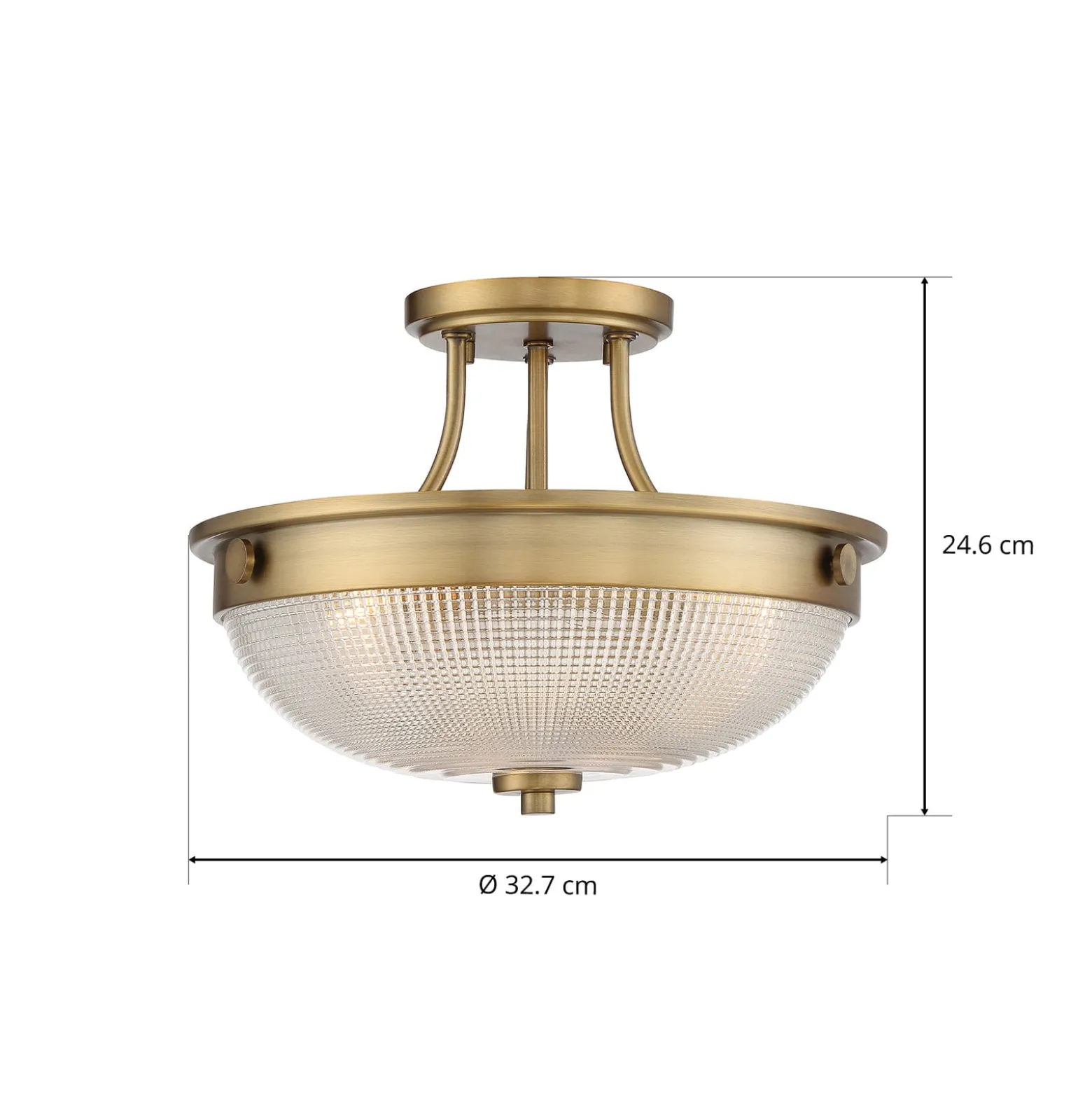 Deckenleuchte Mantle mit Glasdiffusor, altmessing