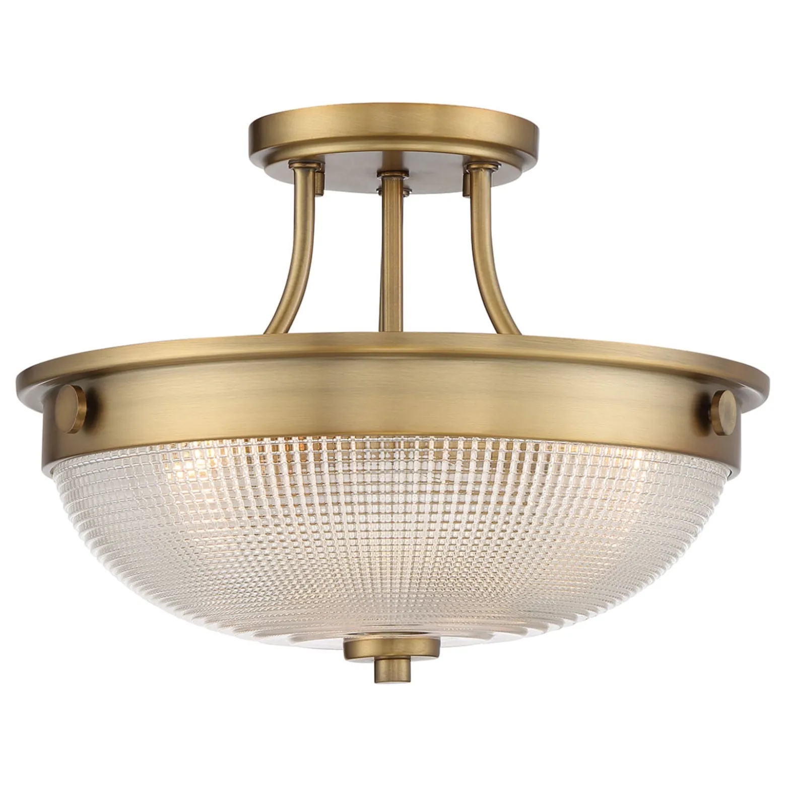 Deckenleuchte Mantle mit Glasdiffusor, altmessing